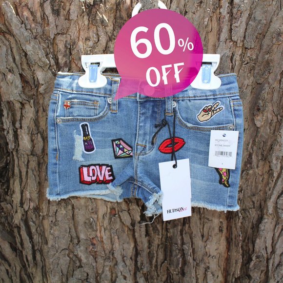 Hudson Jeans Other - 🌈Hudson Girls Love Patches Jean shorts NWT